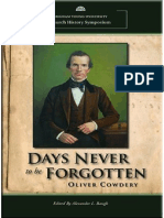 Days Never To Be Forgotten - Oliver Cowdery