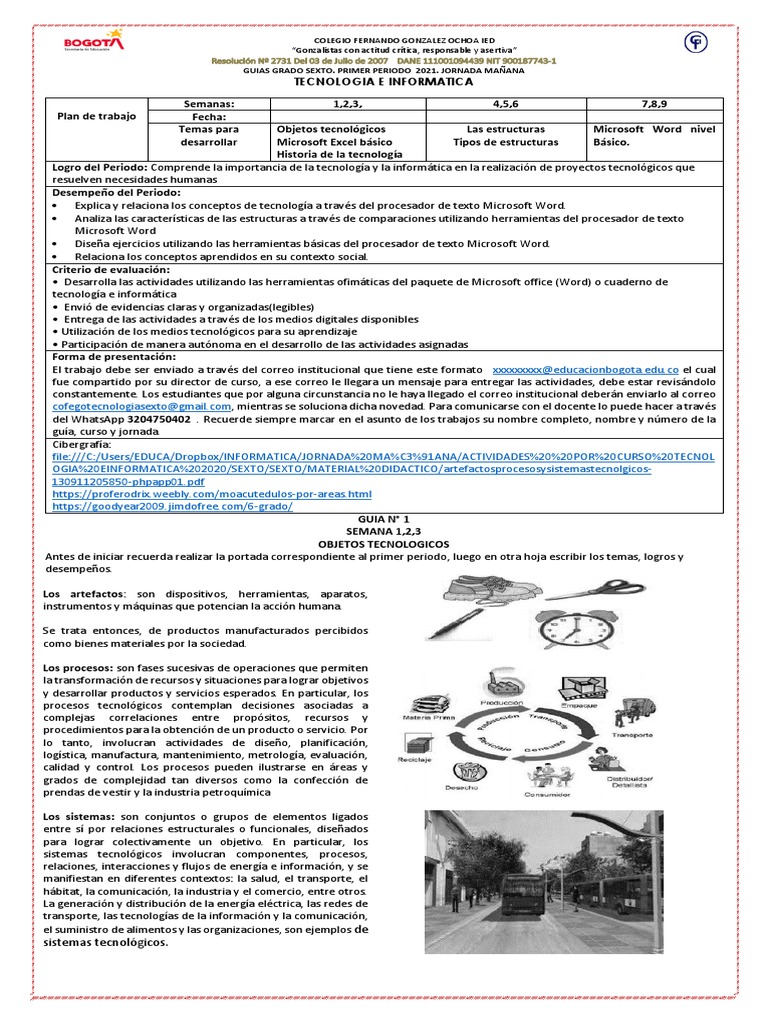 Portada Guía Tecnología Sexto Grado | PDF | Microsoft | Microsoft Word