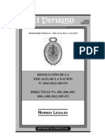 Resolución de La Fiscalía de La Nación #2045-2012-MP-FN El Peruano 15 AGO 2012 Aprueban Directivas