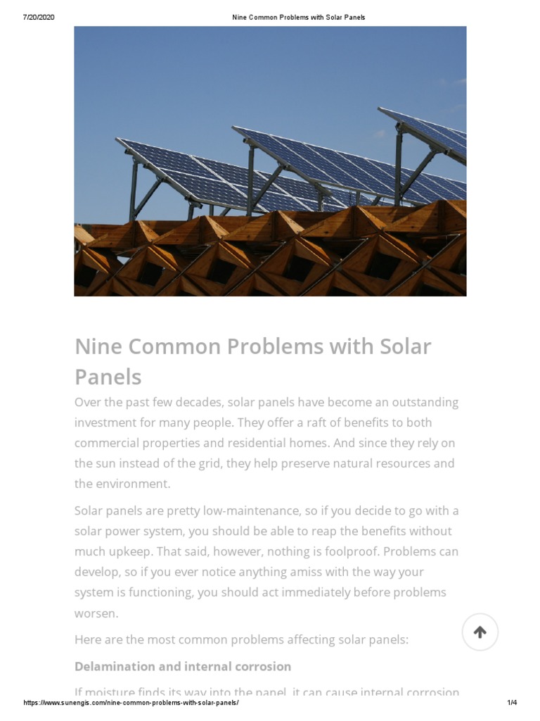 Common Issues with Solar Panels | PDF | Photovoltaics | Solar Panel
