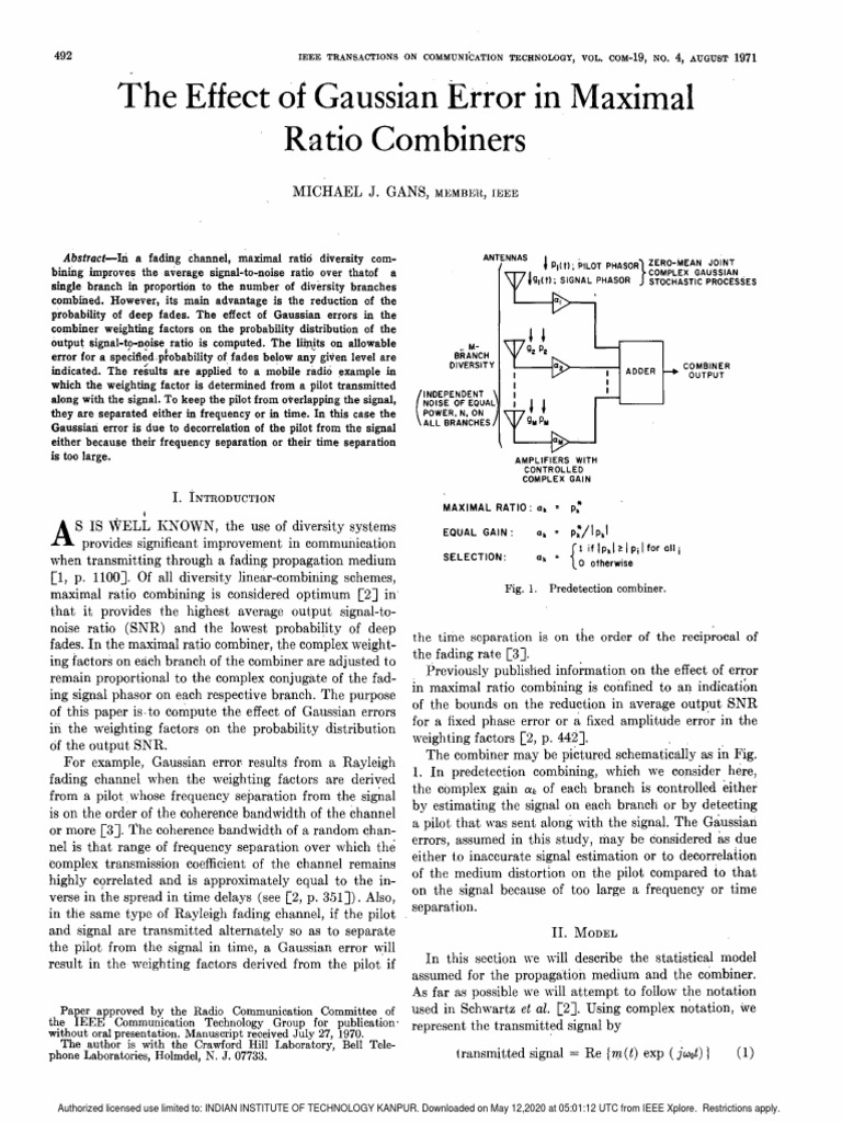 Correlation CH PDF | PDF | Signal To Noise Ratio | Telecommunications ...