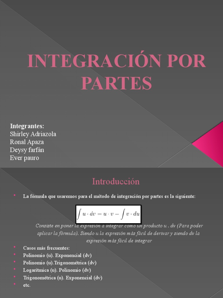 INTEGRACI N POR PARTES intelligence overview