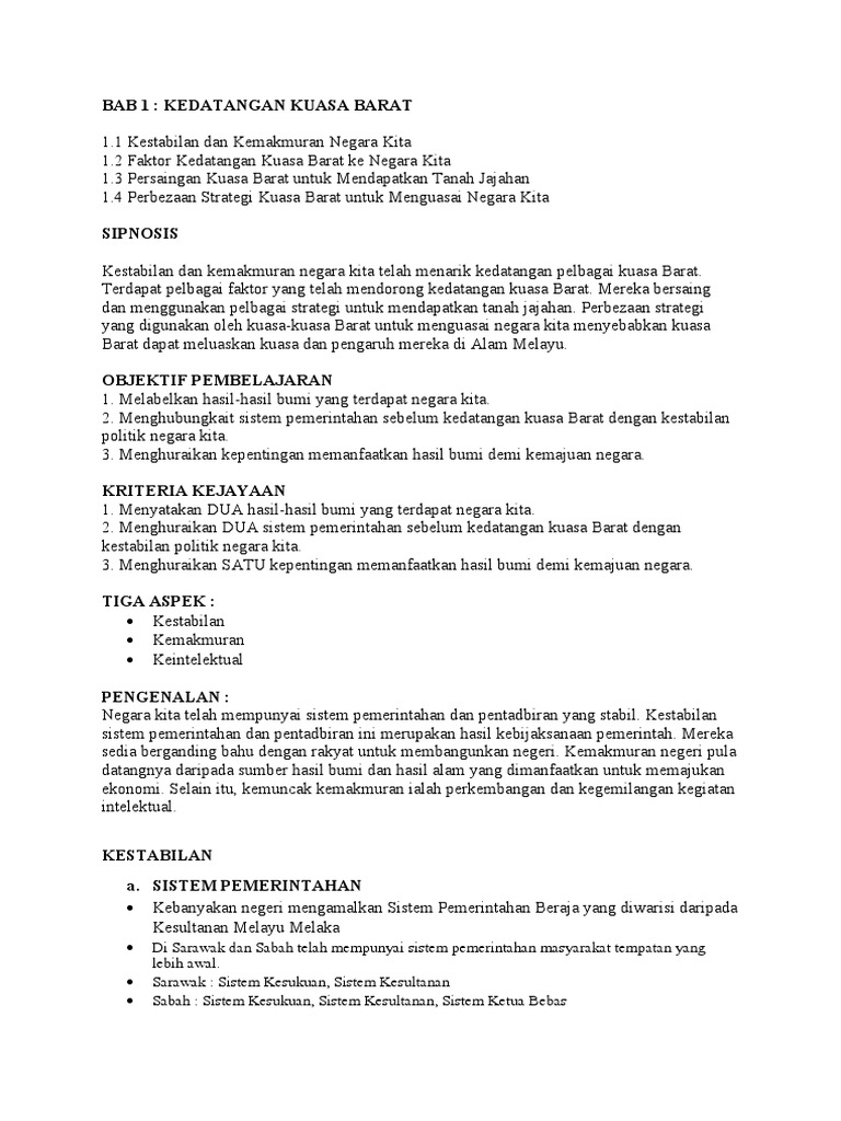 Bab 1 Kedatangan Kuasa Barat Pdf