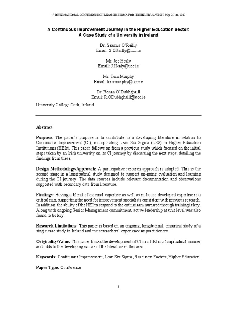 A Continuous Improvement Journey in The Higher Education Sector | PDF ...