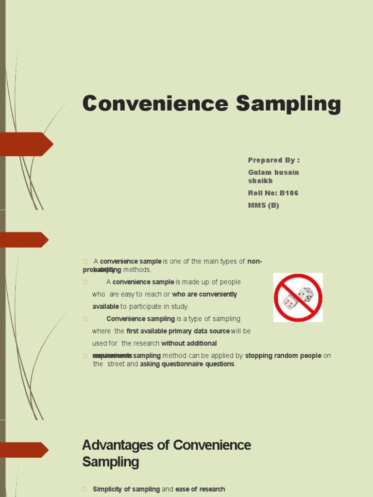 Sampling convenience Sampling Methods