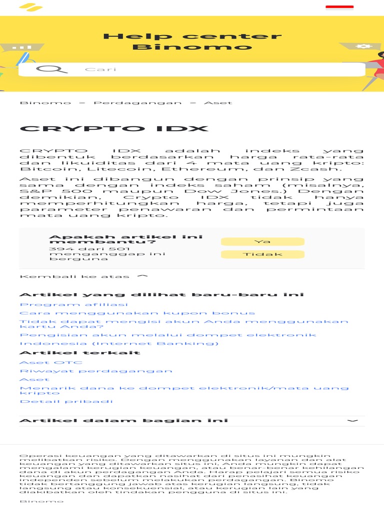 CRYPTO IDX - Binomo | PDF