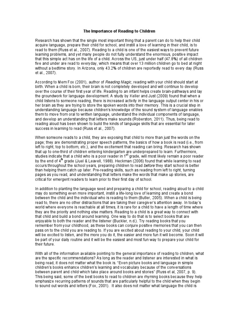 Printable Article On Importance Of Reading