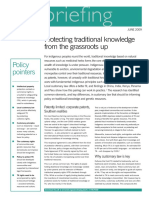 Protecting Traditional Knowledge From The Grassroots Up: Policy Pointers