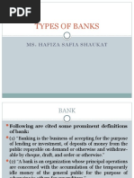 Types of Banks: Ms. Hafiza Safia Shaukat