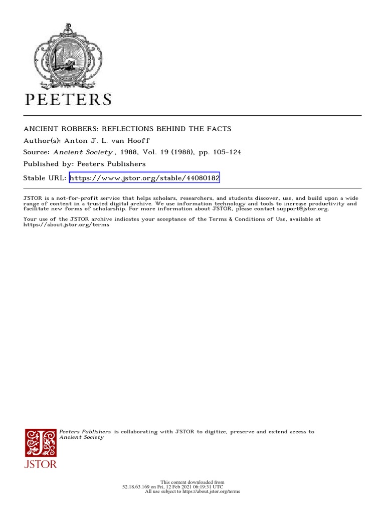 Ancient Robbery in Greco-Roman Society | PDF | Roman Empire
