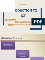 Introduction To ICT: Instructor: Mehtab Mushtaq