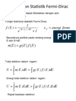 Ringkasan Statistik Fermi-Dirac: Fermi Energi 1 e 1) E (F