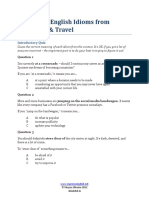 Lesson 14: English Idioms From Transport & Travel: Introductory Quiz