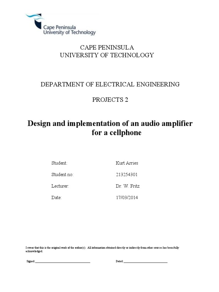 Audio Amplifier (English) PDF Distortion Amplifier