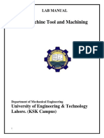 Machine Tool and Machining: University of Engineering & Technology Lahore. (KSK Campus)