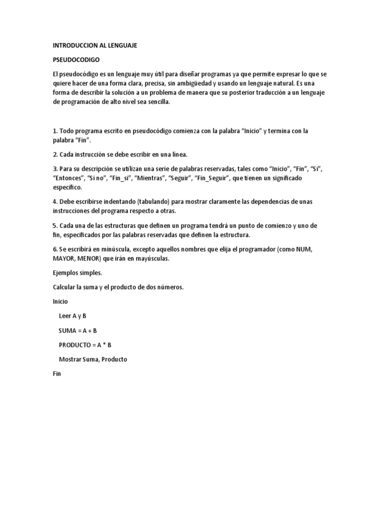 Introducción al Pseudocódigo y Java | PDF | Tipo de datos | Java ...