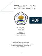 Analisis Bahaya Titik Kendali Kritis (HACCP) untuk Mata Kuliah Penyehatan Makanan dan Minuman B