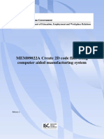 MEM09022A Create 2D Code Files Using Computer Aided Manufacturing System
