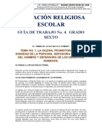 Tema No. 1. La Iglesia, Promotora de La Dignidad de La Persona, Servidora de La Vida Del Hombre y Defensora de Los Derechos Humanos.