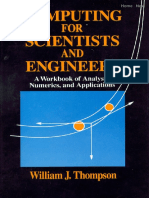 Computing For Scientists and Engineers A Workbook of Analysis, Numerics, and Applications (Thompson) (1992)