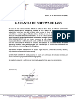 Certificado de Garantia de Software para La Empresa Jass