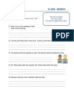 English Class: Marikh: Grammar Worksheet