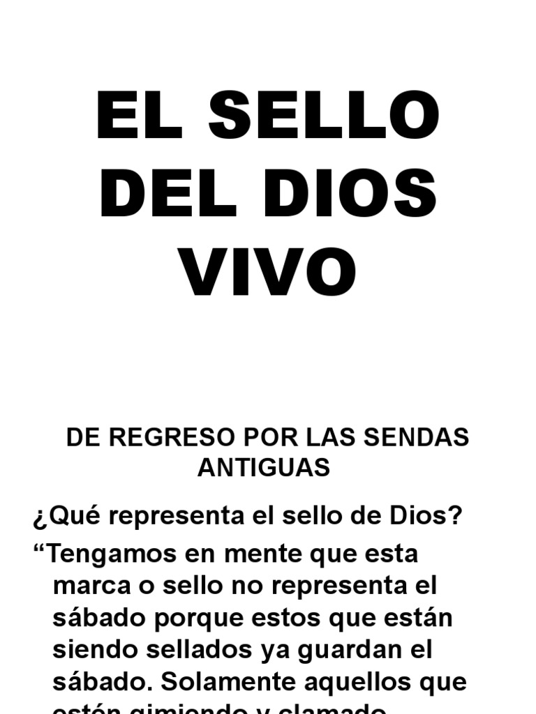 El Sello Del Dios Vivo XXX PDF Moisés Jesús