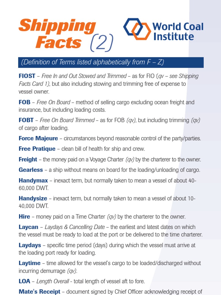 Shipping Terms Glossary F-Z | PDF | Port | Ships
