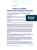 Actitudes y El Trabajo Actual Del Terapeuta Humanista