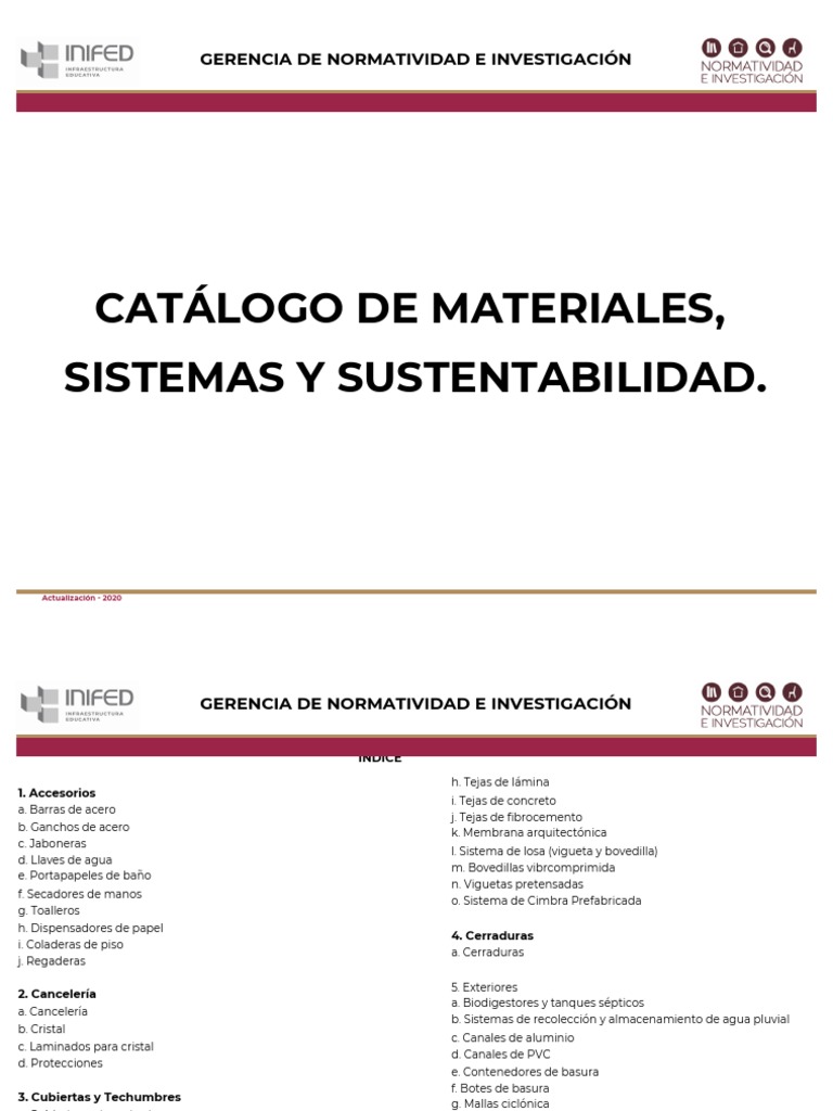 Catalogo de Materiales Sistemas y Sustentabilidad 2020, PDF, Química