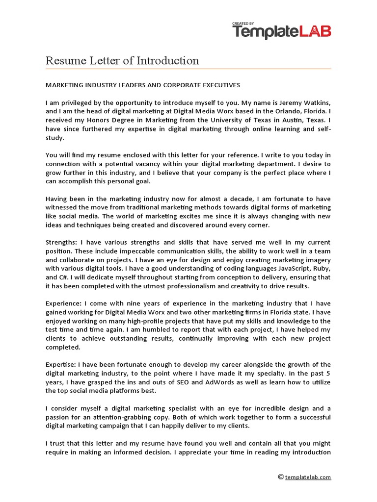 Resume Letter of Introduction 1 - 1696384933