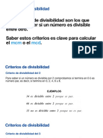 Criterios Divisibilidad MCD y MCM