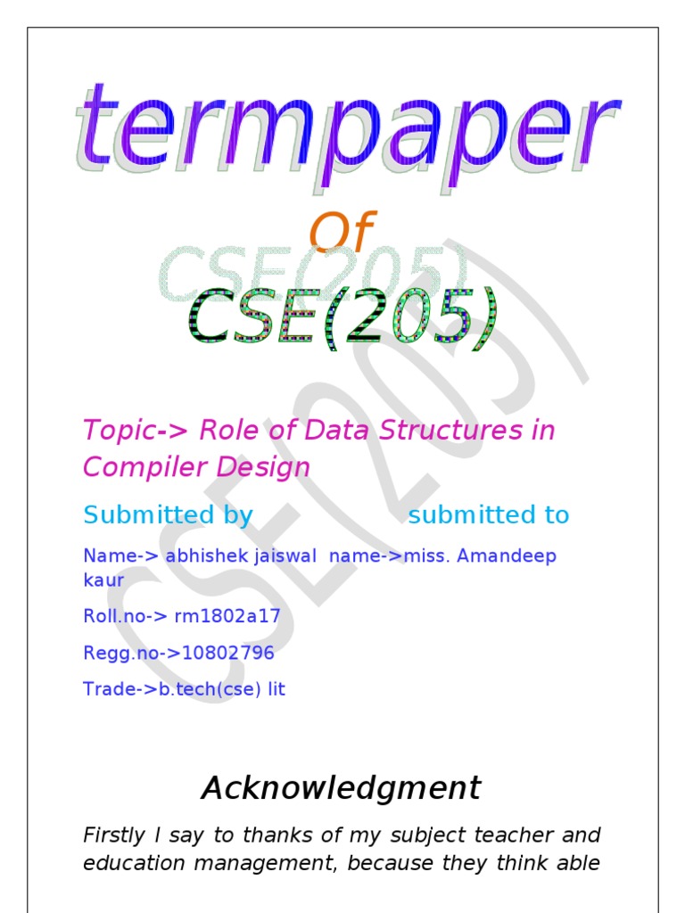 Data Structure Termpaper | PDF | C++ | Subroutine