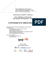 New Challenges of Economic Conference Proceedings 2013