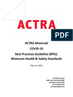 ACTRA Montreal COVID-19 Best Practices Guideline (BPG) : Minimum Health & Safety Standards