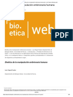 Bioética de La Manipulación Embrionaria Humana (Dr. L.M. Pastor) - Bioetica Web