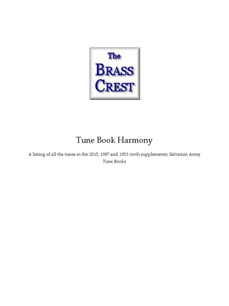 Tune Book Harmony: A Listing of All The Tunes in The 2015, 1987