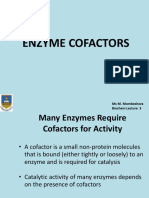 Biochem 3 - ENZYME COFACTORS & KINETICS