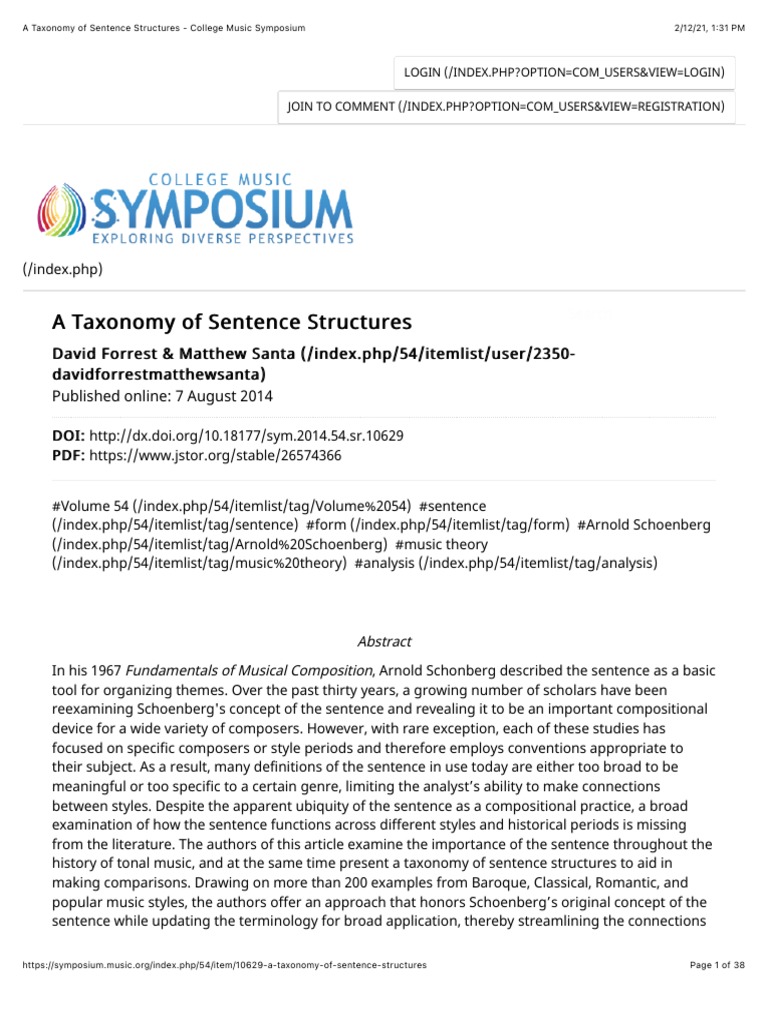 Taxonomy of Sentence Structures in Music | PDF | Johannes Brahms | Concerto