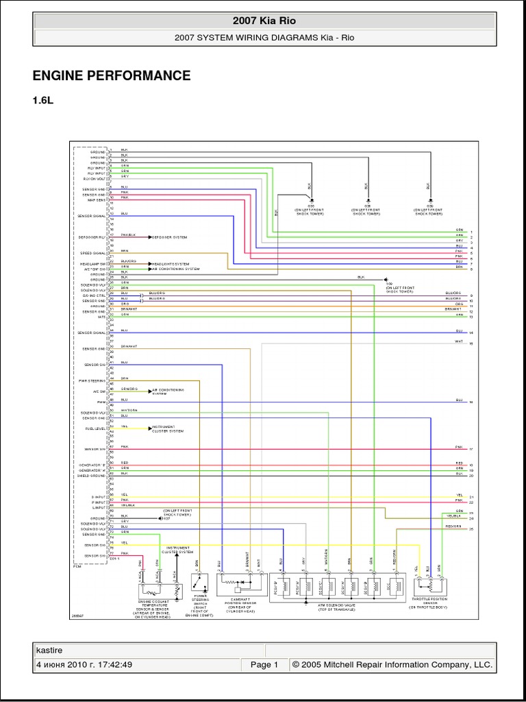 Kia Rio Models 2007 Year System Wiring Diagrams21218K400048 PDF