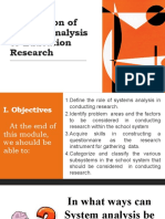 Application of System Analysis To Education Research