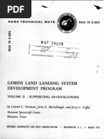 Gemini Land Landing System Development Program Volume II - Supporting Investigations