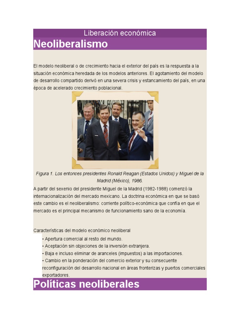 Liberación Económica | PDF | Neoliberalismo | Producto Interno Bruto