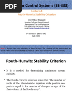 Lecture 8 Routh Herwitz Stability Criterion