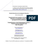 Comprensión de La Práctica y La Evaluación Docente en El Posgrado A Partir de La Percepción de Los Profesores