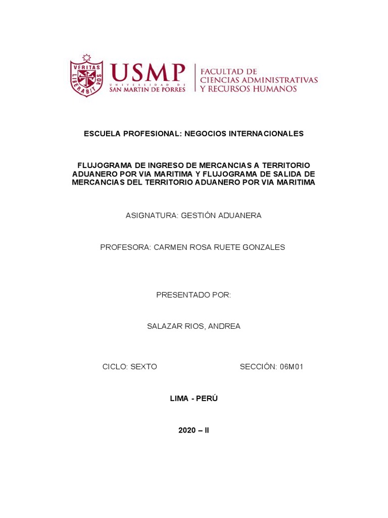 Gestion Aduanera Pdf Aduana Perú