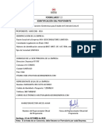 Formulario 1.1 Identificación Del Proponente