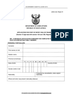 South Africa Visitor Visa Application Form DHA 84 Form 11 June 19 2014