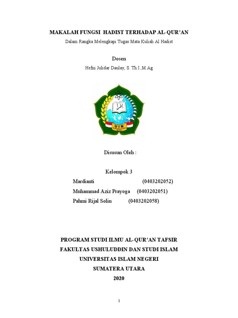 Contoh Fungsi Hadist dalam Al-Qur'an | PDF