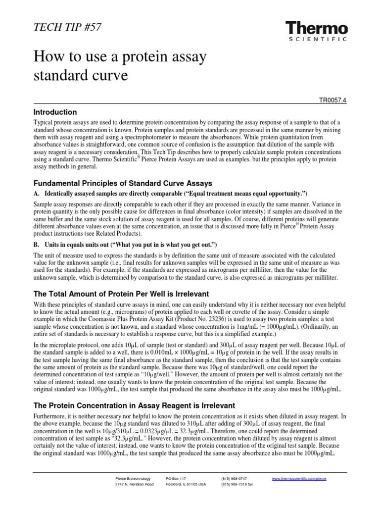 TS - How To Use A Protein Assay Standard Curve | PDF | Assay ...